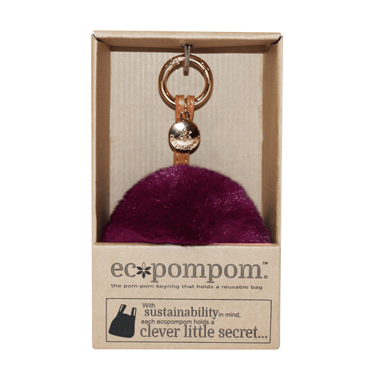 Ecopompom Faux Fur Keyring & Reusable Bag - 6 Colours