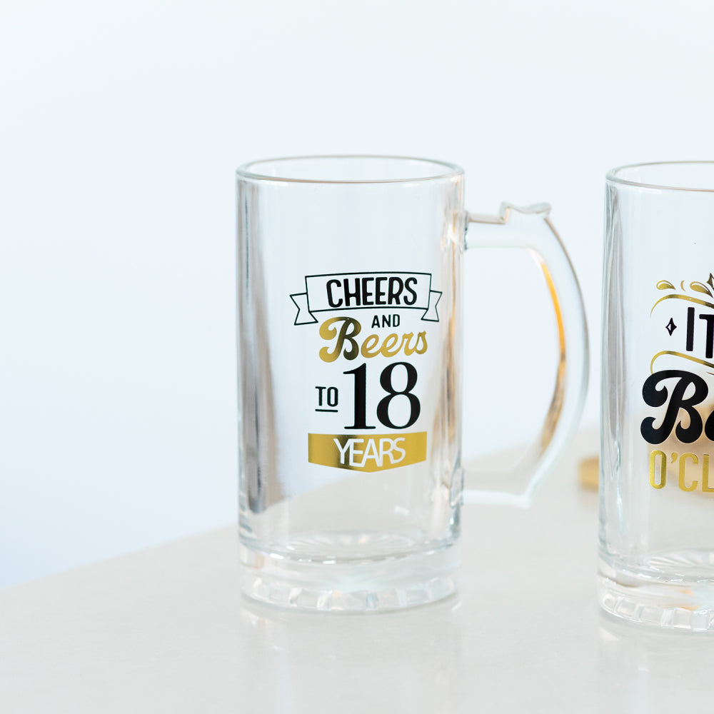 Sip Celebration 18th Beer Glass