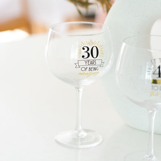 Sip Celebration 30th Balloon Glass